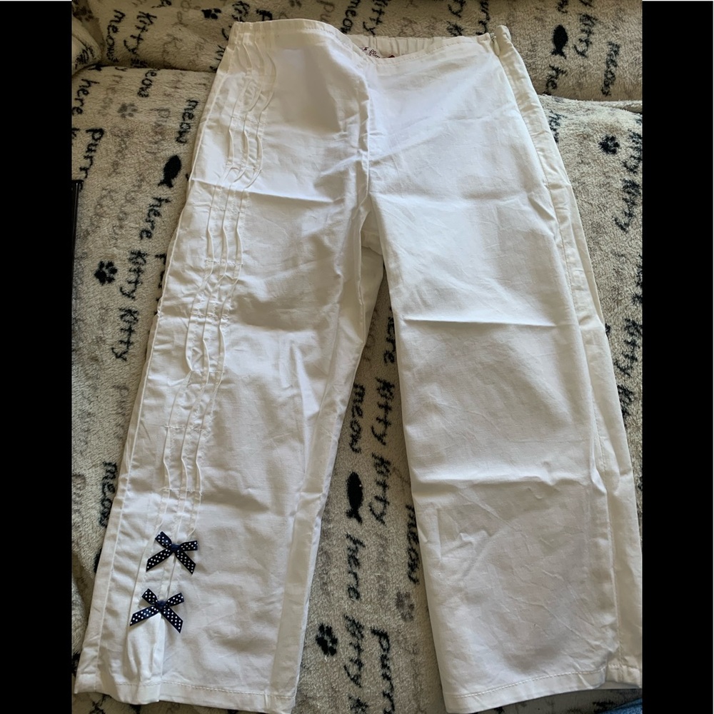 Girls Floriane white pants size 6 made in France